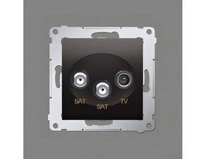 Zásuvka anténní SIMON 54 DASK2.01/48, SAT+SAT+RTV koncová, 2x vstup: 5 MHz÷2,4 GHz,antracitová metal