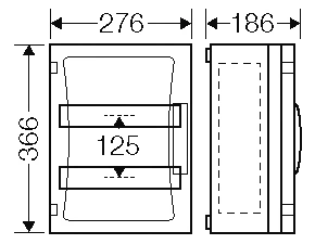 HEN FP 1215 Jističová skříň 2x 12 modulů, bez svorkovnice PE/N, s bočními stěnami