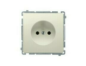 Zásuvka SIMON BMG1.01/12, 1 násobná, bez uzemnění, 16 A/250 V~, šroubové svorky, béžová