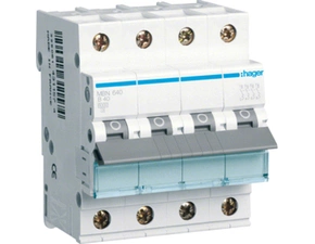 Jistič čtyřpolový HAGER MBN640 3 + N pól. 40A, char.B, 6 kA