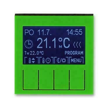 Termostat univerz. ABB Levit 3292H-A10301 67, , zelená/kouř. černá, program. (ovl. jedn.)