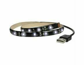 SOLIGHT LED pásek pro TV, 100cm, USB, vypínač, studená bílá