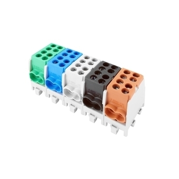 EL 1002831 Svorkovnice rozbočovací HLAK 25 5/10 BSG-S, 100A, 5pól., AL/CU, IP20, na DIN /2080512 (ba