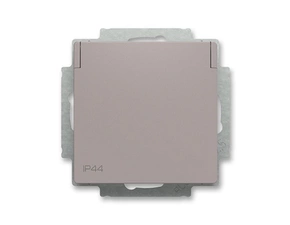 Zásuvka jednonásobná ABB Zoni 6620T-A07995 244, greige, IP 44, s bočn. kontakty, s cl., s víčkem