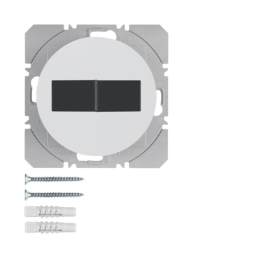HAG 85656139 KNX RF tlačítko bezdrátové 2-násobné nástěnné, solární napájení, Berker R.1/R.3, bílá,
