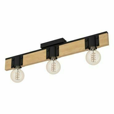 Svítidlo stropní EGLO DL 3 E27 SCHWARZ HOLZ BAILRIGG