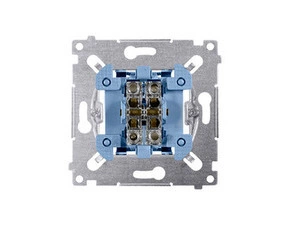 Ovladač zapínací SIMON SP2M, 2 násobný (přístroj), řazení 1/0+1/0, 10 A/250 V~, bezšroubové svorky,