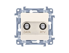SIMON 10 CAD1.01/41 Anténní zásuvka R-TV-DATA, (strojek s krytem), frekvence pro vstupy - 5÷1000 MHz