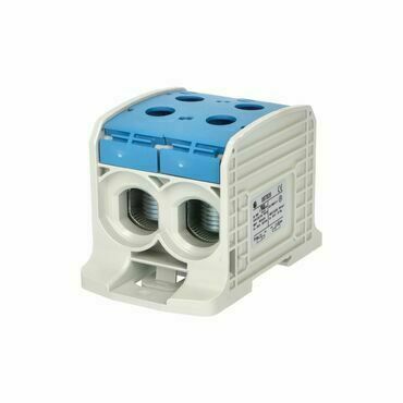 EL 1006046 Svorka univerzální RKA 185 DN, 353A, 1pól. (4x vstup), AL/CU, modrá, na DIN/na panel (bal