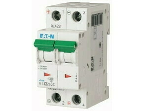 Jistič dvoupolový EATON 264899 PL7-C6/2-DC PL7-DC, char. C, 2-pólový, Icn=10kA, In=6A