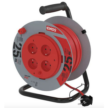 Buben prodlužovací EMOS P19425P, 4Z 25M 1,5MM PVC PEV.STŘ.