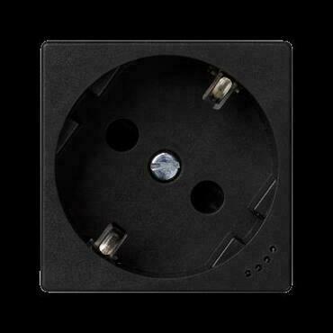 Zásuvka K45 SIMON KL01/14, 1 nás., Schuko se sign., 16A/250V~, natoč., 16A/250V~, šr. sv., grafit