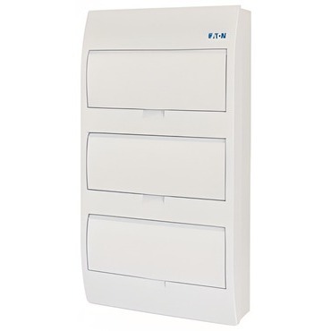 Rozvodnice nástěnná EATON 284642 BC-O-3/36-TW-ECO, bílé plast. dveře, 3 řady, 36 modulů