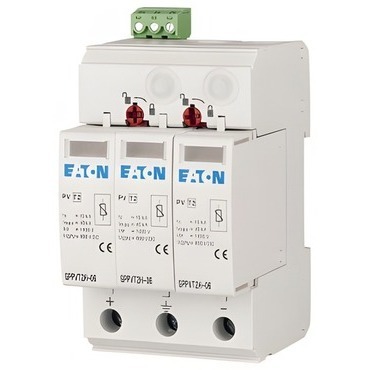 EATON 176094 SPPVT2H-06-2+PE Svodič přepětí T2 (II, C), fotovoltaické aplikace 600V DC, max. zk