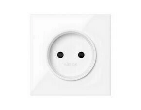 Kryt zásuvky SIMON 10000040-130, bez uzemňovacího kolíku, bílá