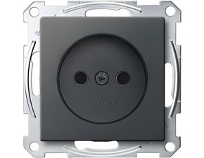 SCHN MTN2000-0414 Merten - Zásuvka bez zemnícího kontaktu 250V/16A, clonky, System M, antracit