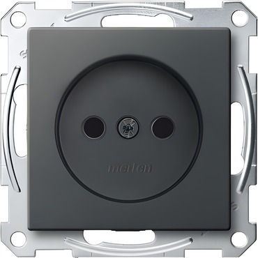 SCHN MTN2000-0414 Merten - Zásuvka bez zemnícího kontaktu 250V/16A, clonky, System M, antracit