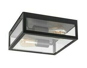 Venkovní stropní svítidlo Zaton matná černá E27 2×60W RABALUX 7070