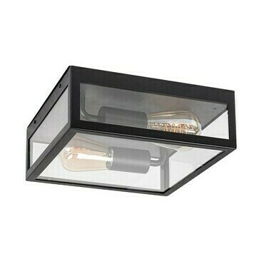 Venkovní stropní svítidlo Zaton matná černá E27 2×60W RABALUX 7070