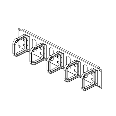 Panel vyvazovací CONTEG DP-VP-P7, 19", 2U, jednostranný, plastová oka, 80x80mm