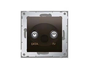 Zásuvka anténní SIMON 54 DAD1.01/46, TV+DATA, 1x vstup: 5÷1000 MHz, hnědá metalizovaná