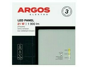 LED svítidlo přisazené ARGOS 21W, 1900lm, IP40/20, CCT, čtvercové, černé