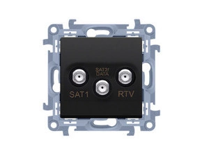 SIMON CASK2F.01/49 Zásuvka RTV-SAT-SAT dvojnásobná satelitní, (strojek s krytem), 1x vstup: 5MHz - 2