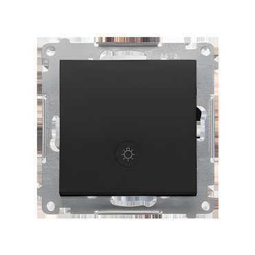 Ovladač zapínací SIMON 55 TS1L.01/149, orient. LED, řazení 1/0So, 10A/250V~, bezšr., černá mat