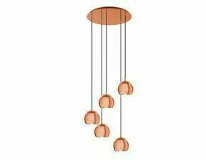 Svítidlo závěsné EGLO HL 5 E27 KUPFER-GLZ KLAR ROCAMAR 1