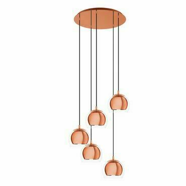Svítidlo závěsné EGLO HL 5 E27 KUPFER-GLZ KLAR ROCAMAR 1
