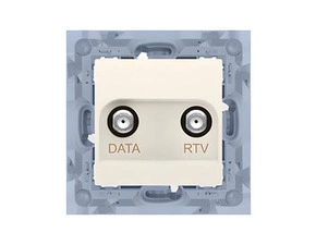 Zásuvka anténní SIMON 10 CAD1.01/41, RTV+DATA (přístroj s krytem), 1x vstup: 5÷1000 MHz, krémová