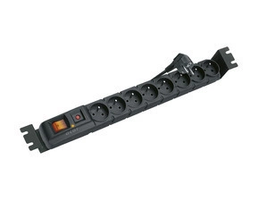 INTLK 80593012 Prodlužka ACAR S8 FA 3m 8 pozic BK, 8x2p+Z, 3x1mm 10A, černá 3m