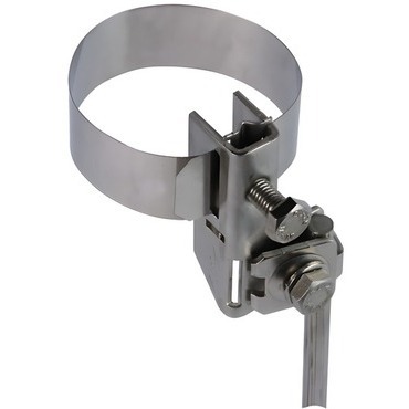 DEHN 540103  Uzemňovací svorka na potrubí D 27-89mm, nerez f. Rd 10mm o. 2x Rd 6-8mm bzw. 4-25mm DEH DEHN