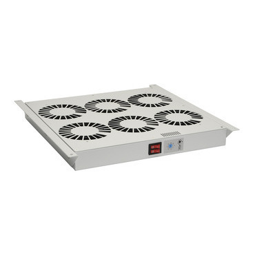 Jednotka ventilační SOLARIX VJ-R2-T-G, 19", 1U, 2 ventilace s termostatem, univerzální, šedá