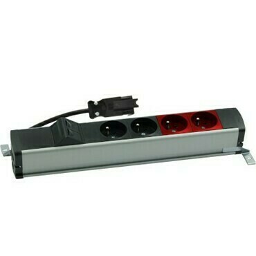 Blok zás. standardní SIMON 48120E220K00000-40, 2 zás.+2 zás.UPS+úhl. 2xRJ45, konekt., hlin./černá