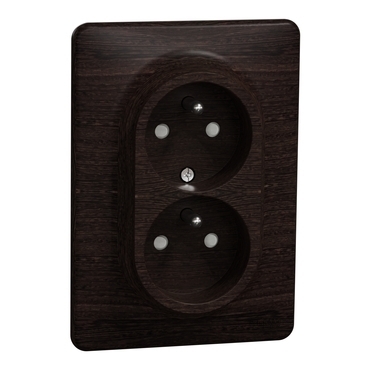SDD381211C Zásuvka dvojnásobná 230V 16A, Wenge