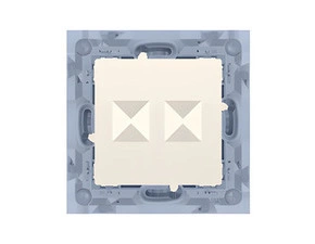 Kryt SIMON 10 CKP2.01/41, telefonních a datových zásuvek Keystone, dvojitý, plochý, krémová