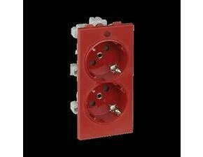 Zásuvka CIMA SIMON S1/6, 2 nás., Schuko se sign., 16A/250V~, šr. sv., červená