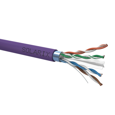 Kabel datový SOLARIX SXKD-6-FTP-LSOH, CAT6, FTP, LSOH, Dca s2 d2 a1, 500m, fialový