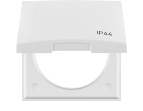 HAG 918282599 Rámeček 1-násobný s víčkem, potisk "IP44", Integro Flow, bílá, lesk