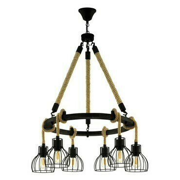 Svítidlo závěsné EGLO HL 6 E27 SCHWARZ SEIL RAMPSIDE