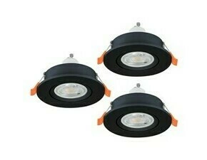 Vestavné svítidlo BARRANCO GU10, 3ks černá O84 mm 3x4,5W EGLO