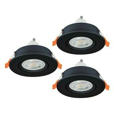 Vestavné svítidlo BARRANCO GU10, 3ks černá O84 mm 3x4,5W EGLO