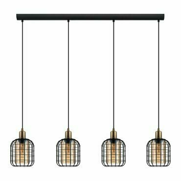 Svítidlo závěsné EGLO HL 4 E27 SCHWARZ BRÜNIERT AMBER CHISLE