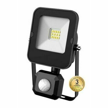 LED reflektor GREENLUX ALFA PIR SMD 10W CW, senzor, černá