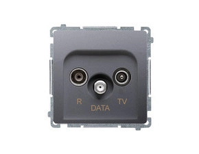 SIMON Basic BMAD.01/21 Zásuvka RTV-DATA 1x vstup: 5-865MHz, (strojek s krytem) Inox