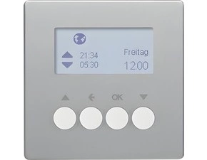 HAG 85745124 KNX RF žaluziové spínací hodiny bezdrátové, Berker Q.x, alu sametová lak.