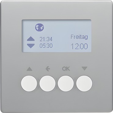 HAG 85745124 KNX RF žaluziové spínací hodiny bezdrátové, Berker Q.x, alu sametová lak.