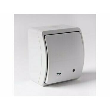 DAM K102So šedá - Ovládač zapínací se znakem světlo s doutnavkou, řazení 1/0