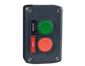 SCHN XALD211 Ovládací skříňka dvoutlačítková, 1 Z - zelená, 1 V - rudá